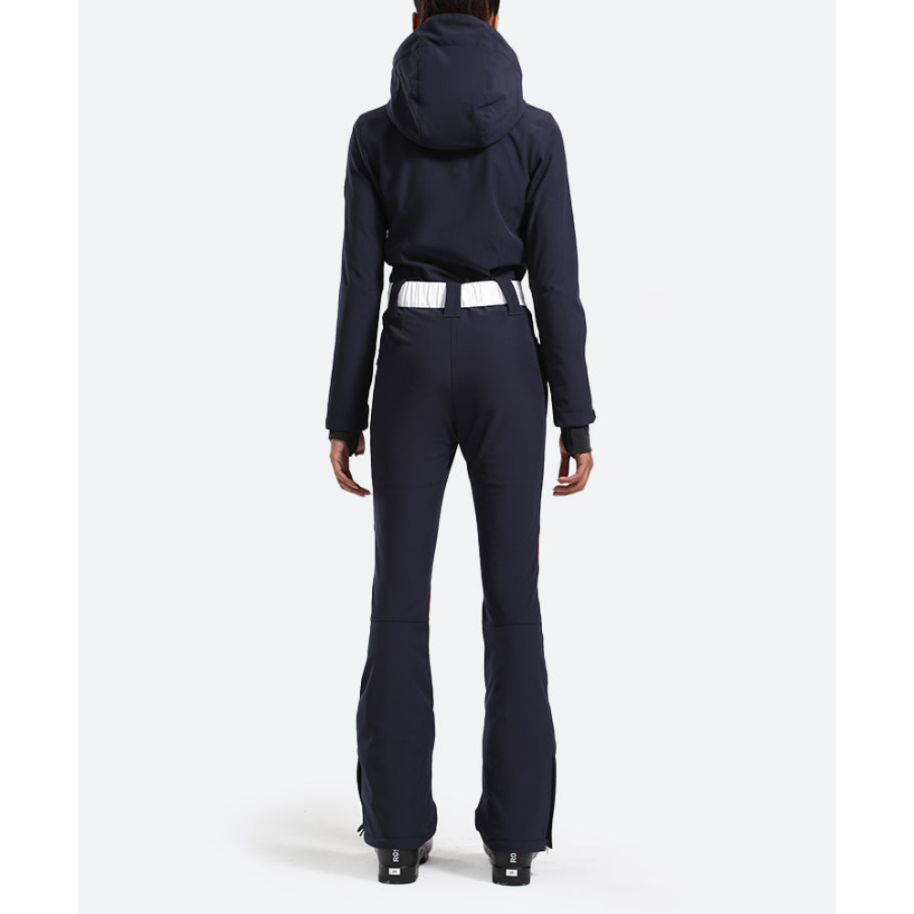 Damen Skianzug Einteilig | Gestreift & Mit Kapuze