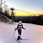 Damen Skianzug Einteilig | Gestreift & Mit Kapuze
