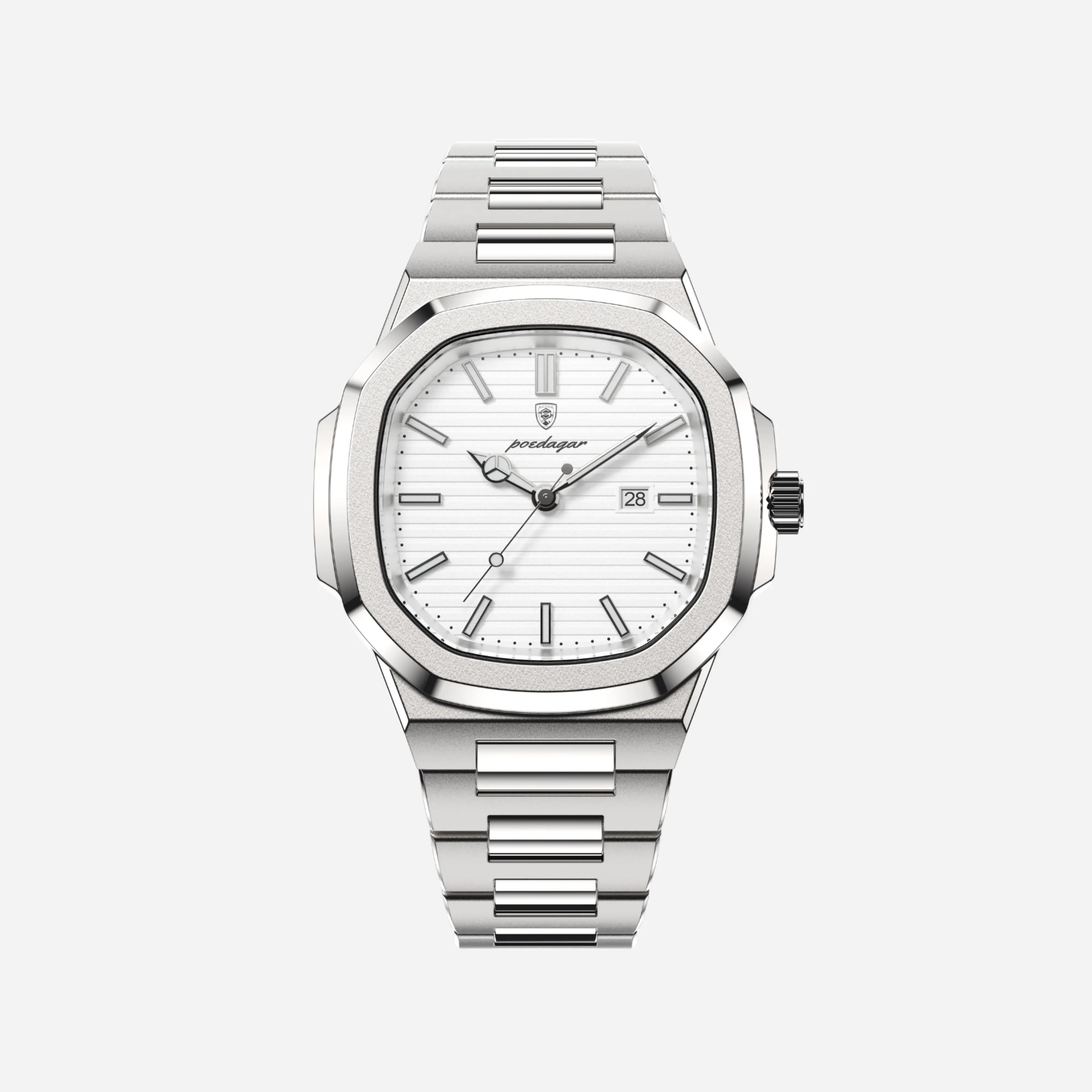 Herrenuhr aus Edelstahl | Quadratisches Zifferblatt