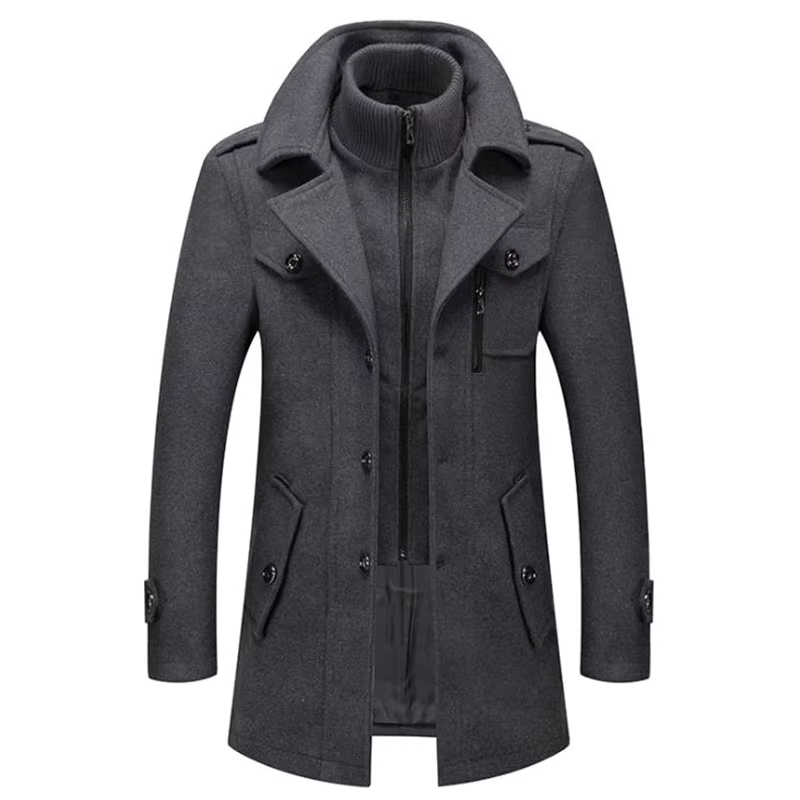 Gustav | Klassische Herrenjacke mit hohem Kragen-Grau-S-Becker Boutique