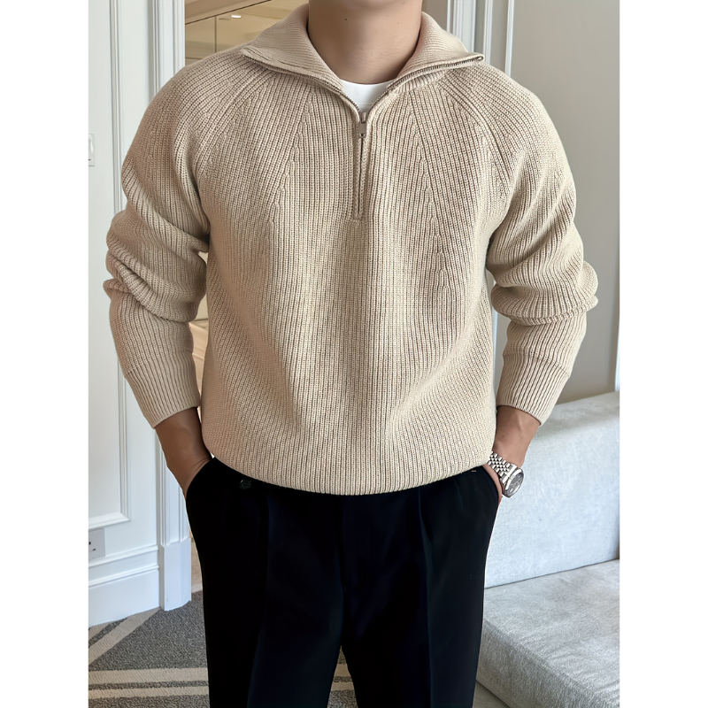 Herren Strick Pullover | Mit Kragen & Quarter Zip