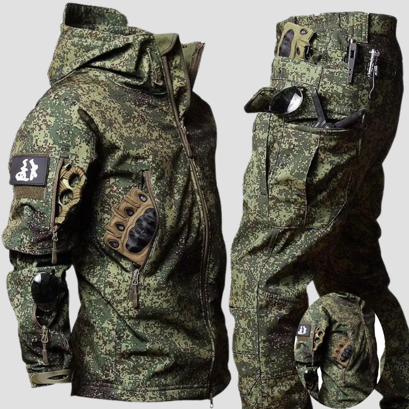 Herren Outdoor Set | Winter Camouflage Jacke & Cargo Hose