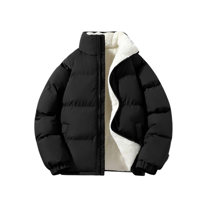 Men's fleece-lined and padded puffer jacket