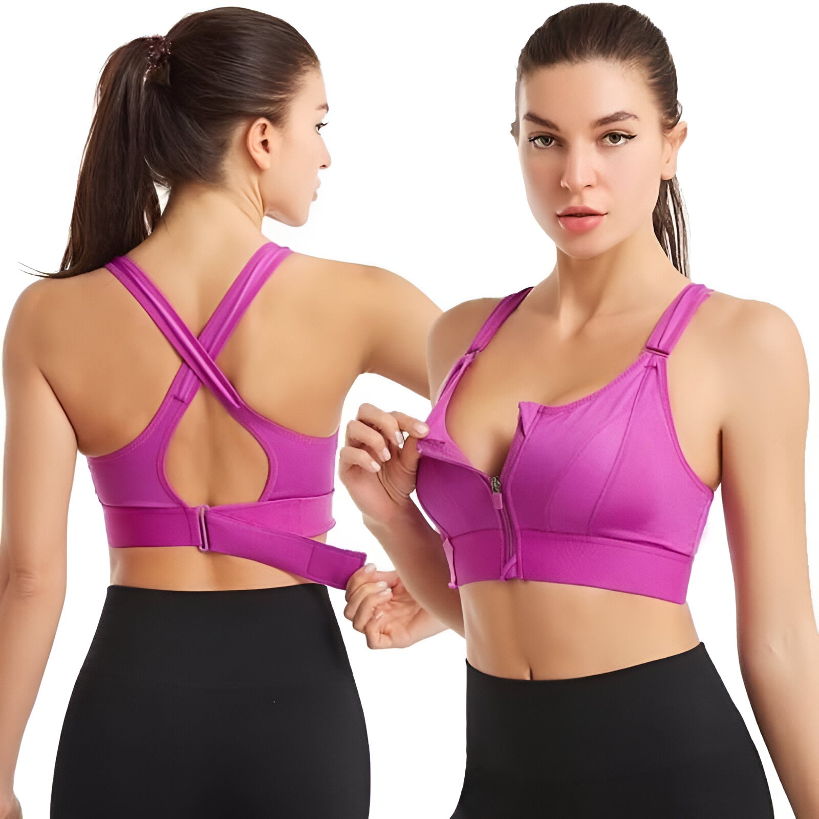 FitBra |  Activewear-Sport-BH mit Frontreißverschluss