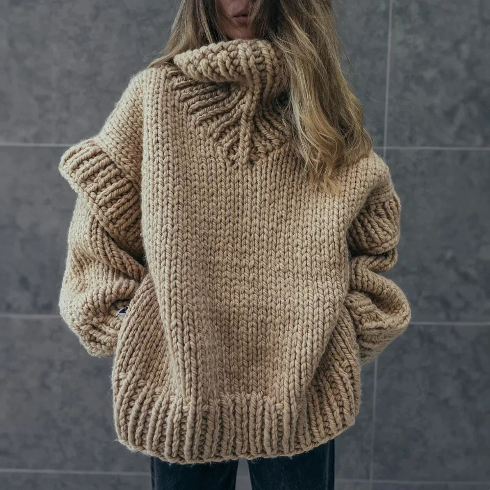 Rollkragenpullover Damen | Kuscheliger Übergroße Strick