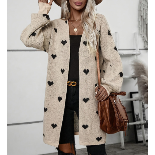 Cardigan Damen | Langarm & Herzmuster