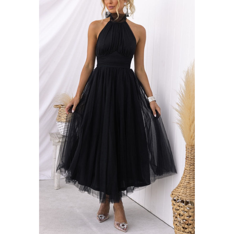Damen Neckholder Hochzeitsgast Kleid | Maxi