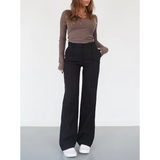 Damen Stoffhose | High Waist & Weites Bein