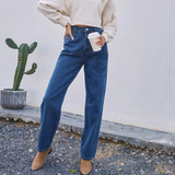 Women's Mom Jeans | Casual & Dark Blue