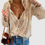 Bryanna | Boho summer top with long sleeves for women