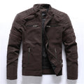 Bikerjacke Für Herren | Lederjacke mit Reißverschluss