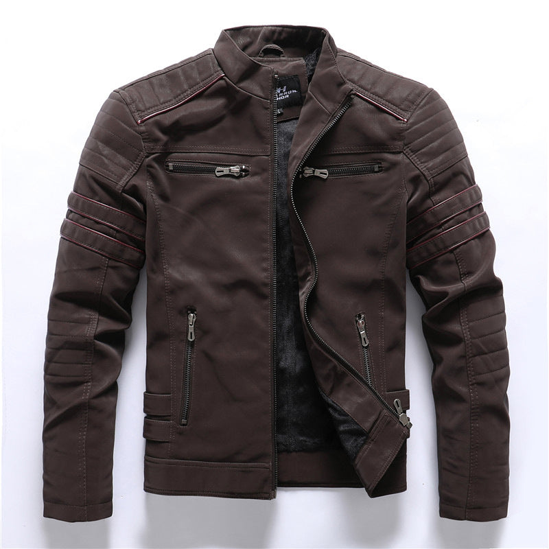 Bikerjacke Für Herren | Lederjacke mit Reißverschluss