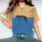 Myla | Damen Bedrucktes T-Shirt - Katzen