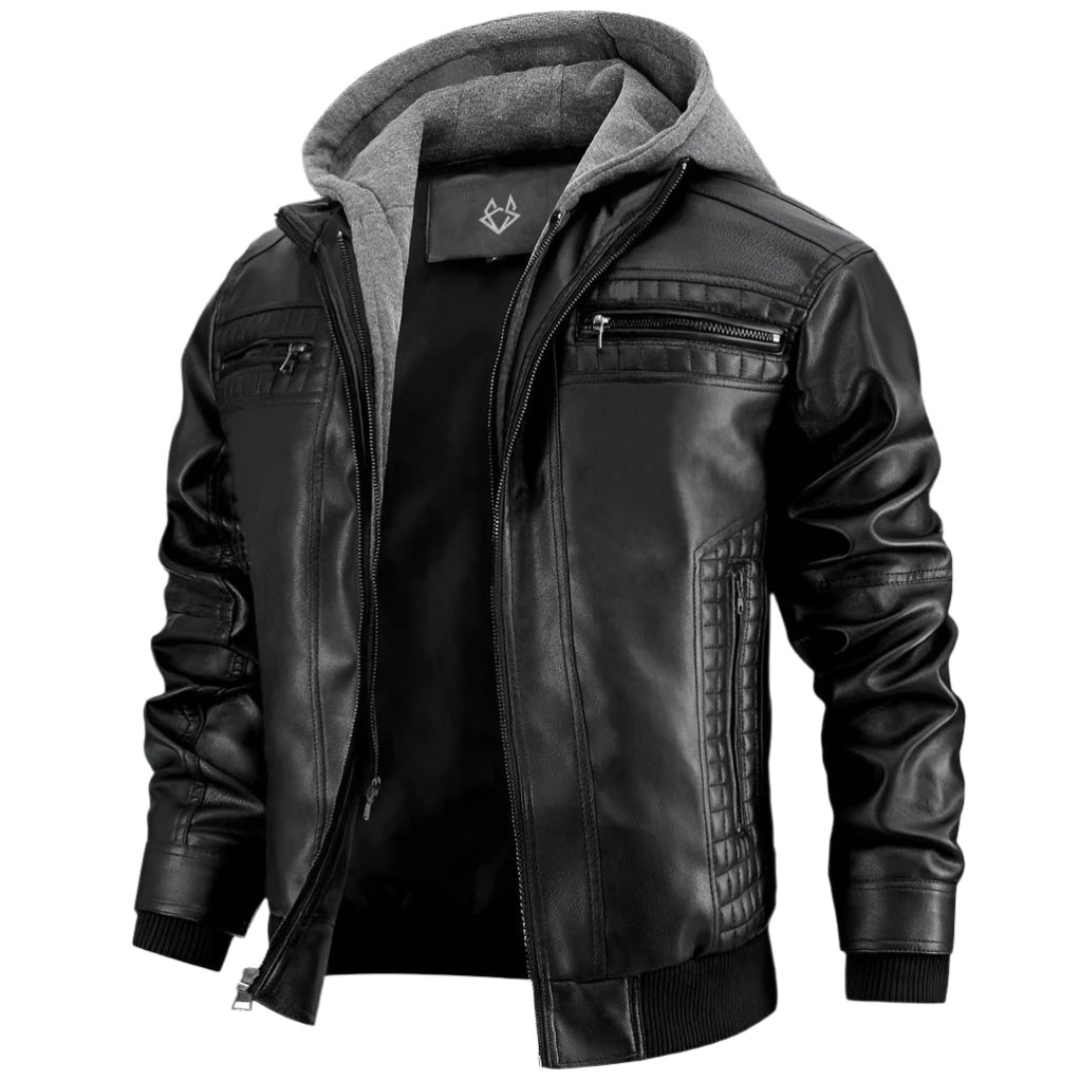 Winter Jacke Herren mit Kapuze und Reißverschluss