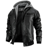 Men's winter jacket with hood and zipper