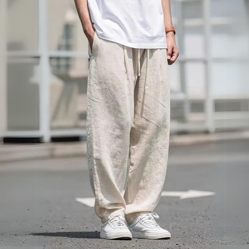 Lioran | Herren Baggy Hose Leicht - Leinenoptik