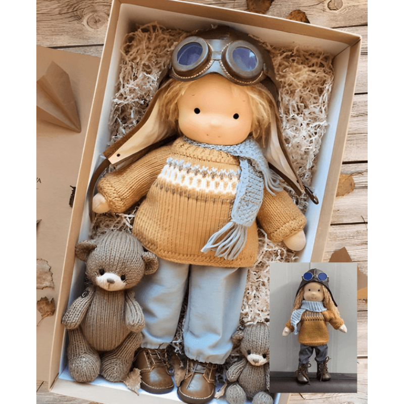 Gefertigte Waldorf Kuschelpuppe |Poppi