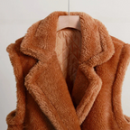 Sleeveless women's teddy coat | Warm