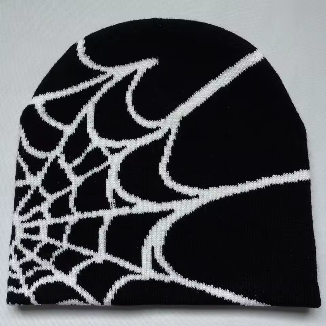 Mütze | Strickmütze Y2K Stil & Spinnenmuster