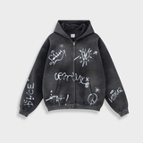 Unisex Hoodie | Oversize graffiti print & Y2K style