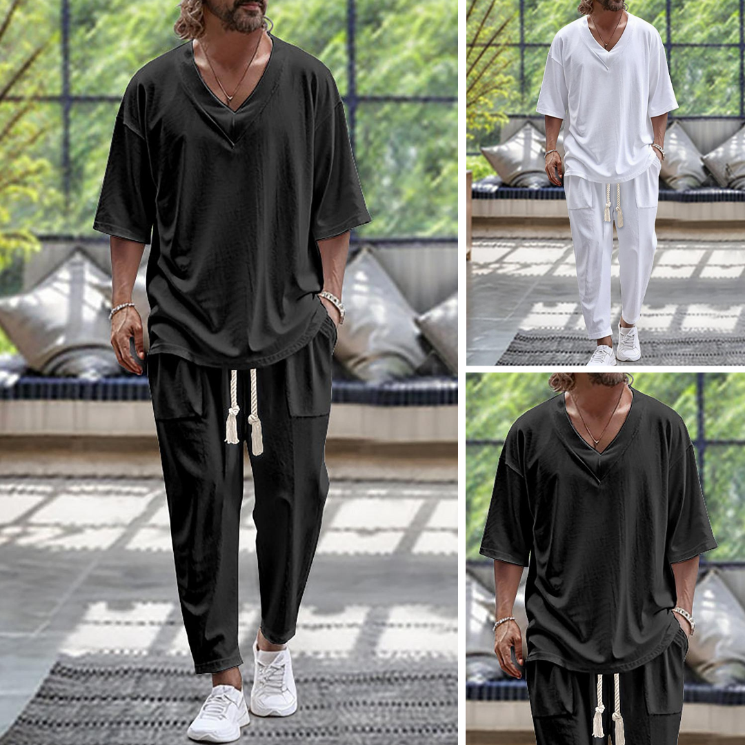 Hermann | Set aus Herrenhemd und Leinenhose - Loose Fit-Becker Boutique