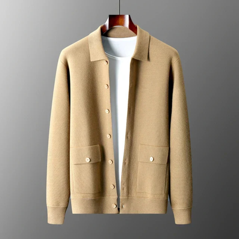 Herren Cardigan | Mit Knöpfen & Kragen | Kaschmir Stil