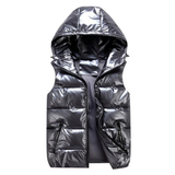 Women's Puffer Vest | Metallic & Hooded