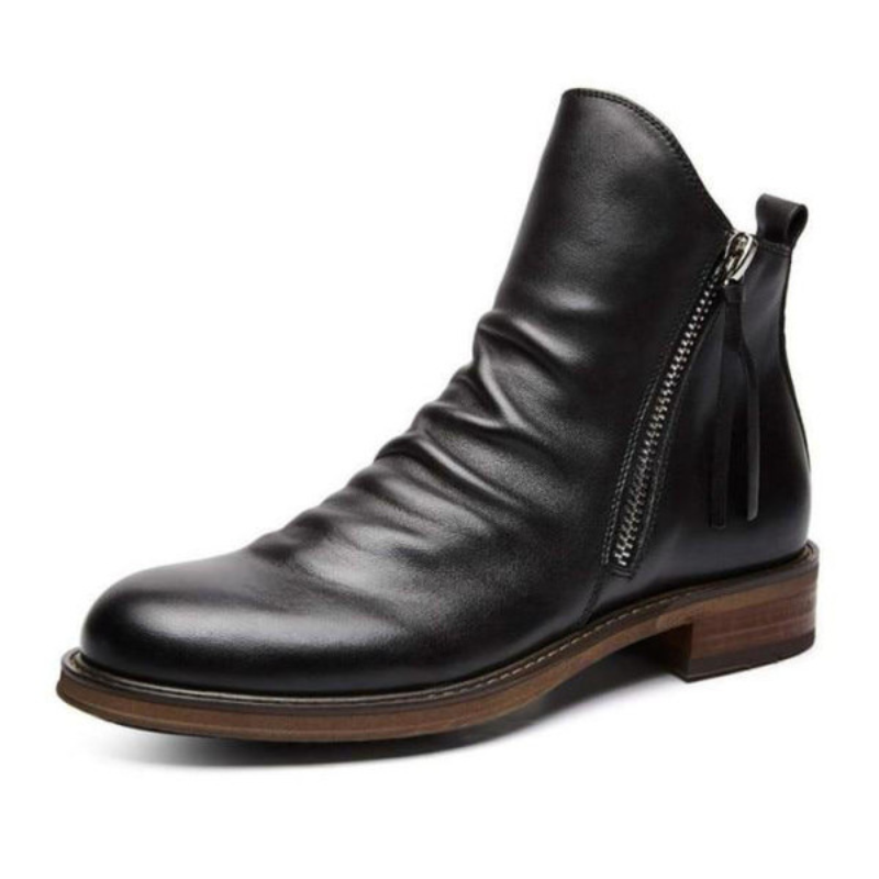 Herren Leder Stiefel | Casual mit Reißverschluss