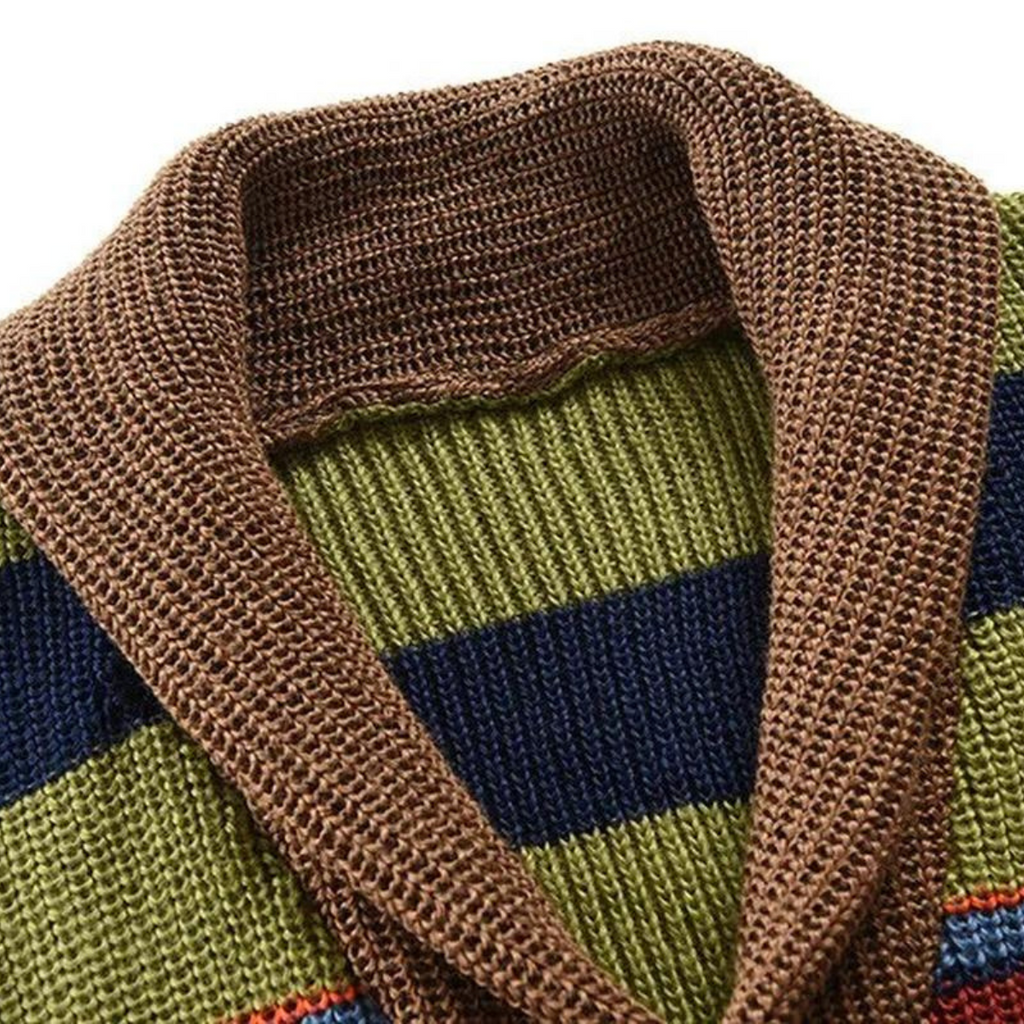 Herren Cardigan | Geometrisch & Knopfleiste