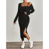 Women's Knit Dress Set | Ribbed & Winter