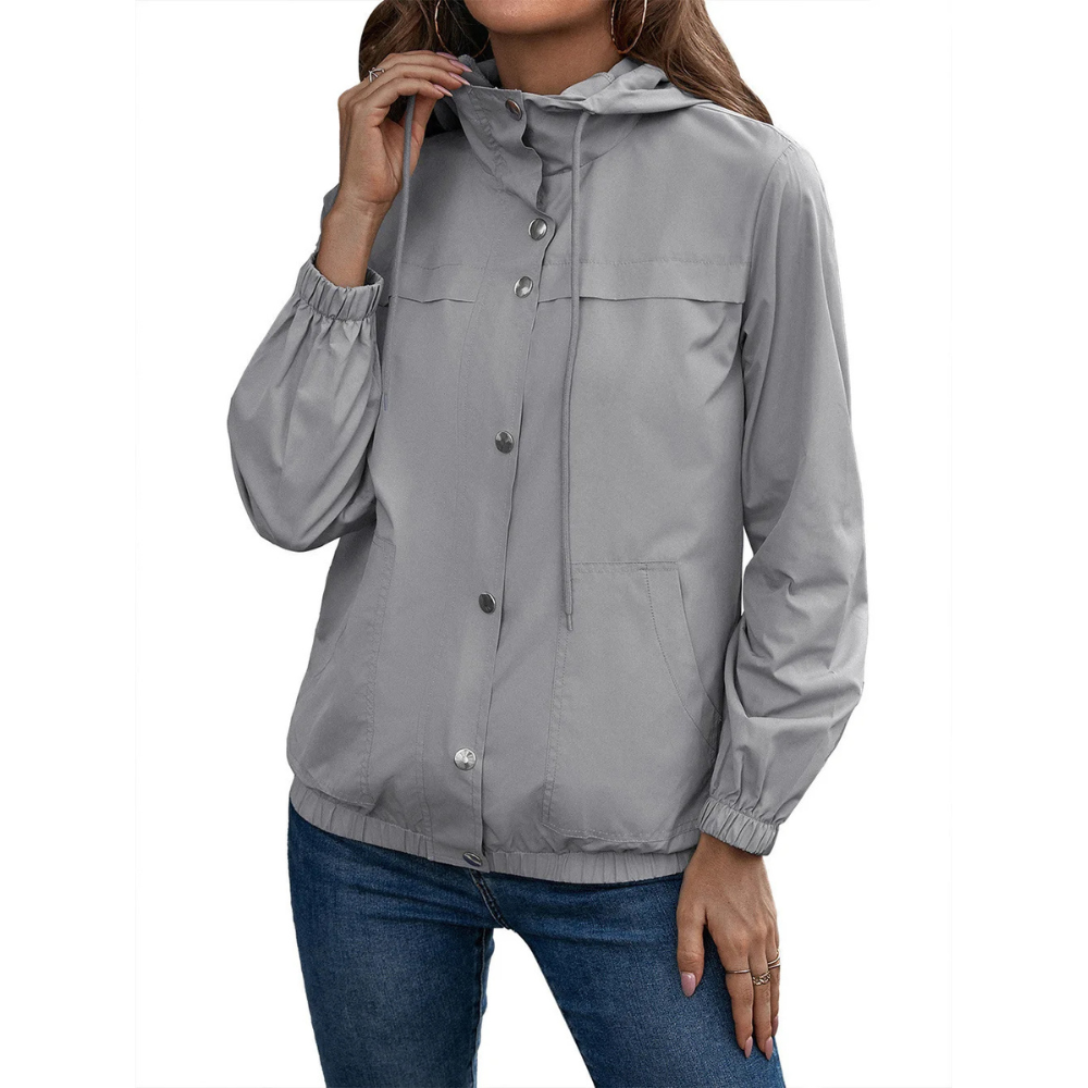 Wasserdichte Trenchcoat Damen | Regenjacke mit Kapuze