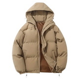 Padded men's puffer jacket with hood