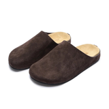 Boston Mule Slippers | Suede Look & Cork Sole