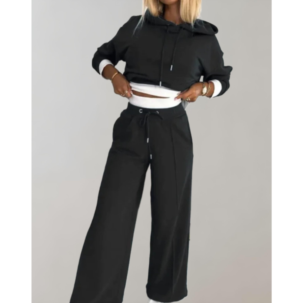 Damen Jogginganzug 2-teilig | Hoodie & Weit Bein Hose