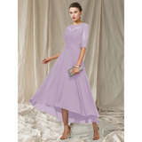 Evening dress with 3/4 sleeves for women | Midi