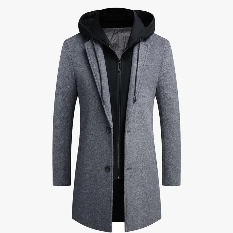 Men's Coat with Detachable Hood | Winter