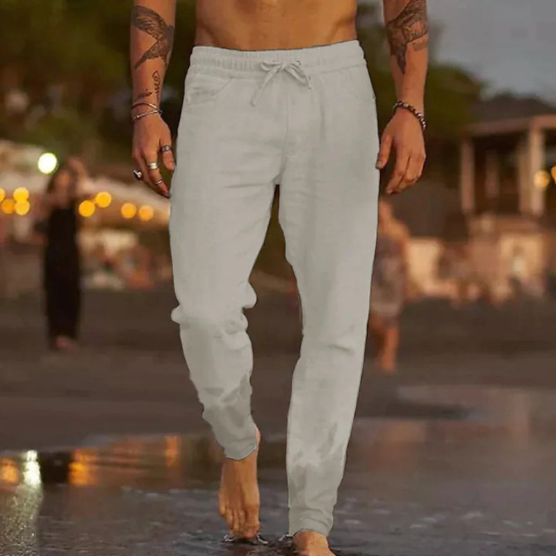 Vayden | Herren Leichte Hosen Sommer | Leinenoptik