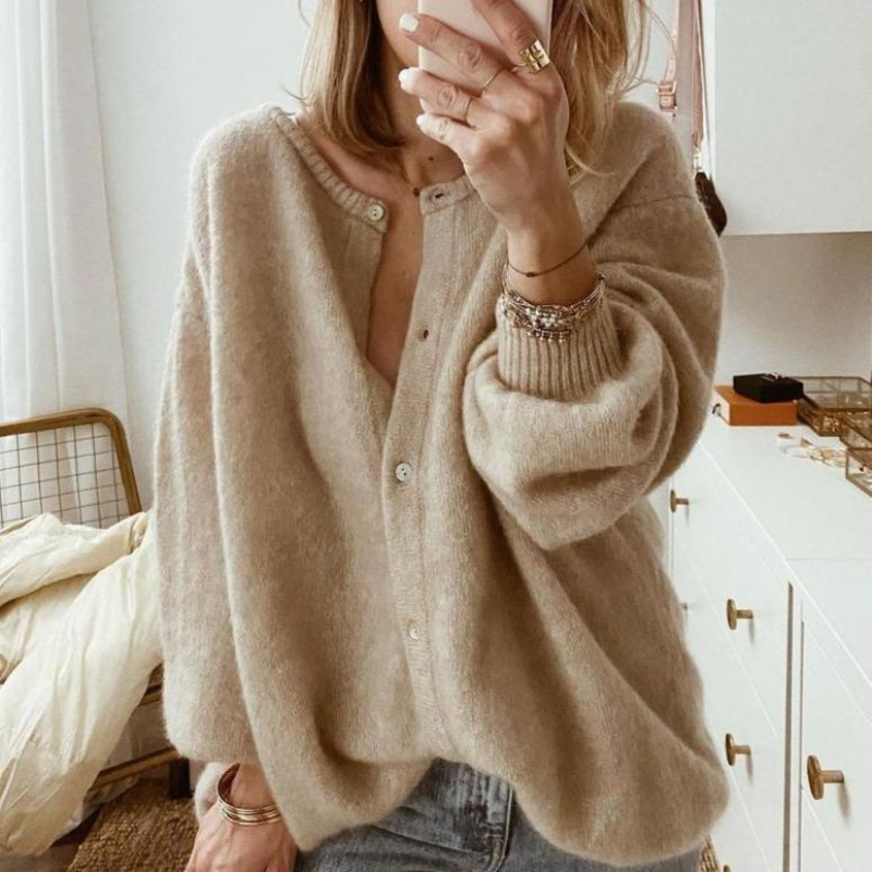 Damen Cardigan Braun | Weich & Lässige Strickjacke