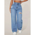 High-Waist Jeans Damen | Baggy  Ripped