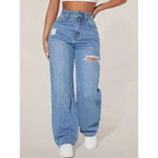 High-Waist Jeans Damen | Baggy  Ripped