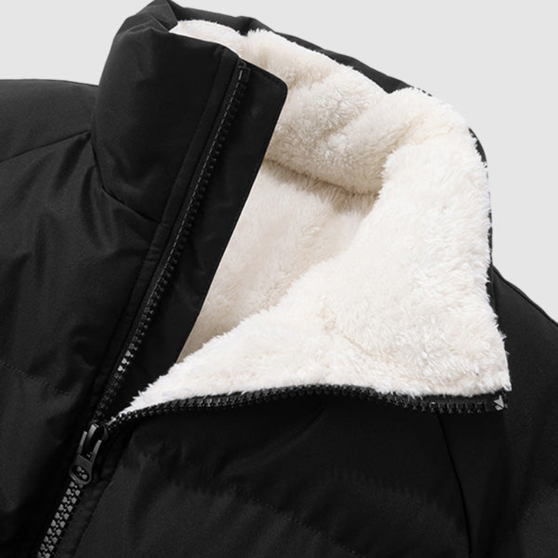 Men's fleece-lined and padded puffer jacket
