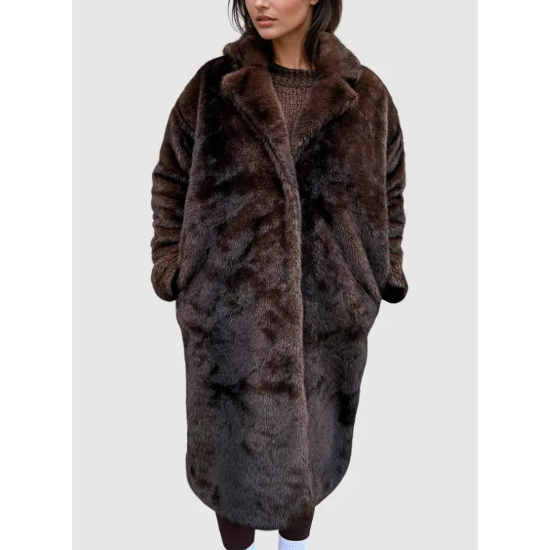 Damen Winterjacke | Kunstfell Jacke Braun