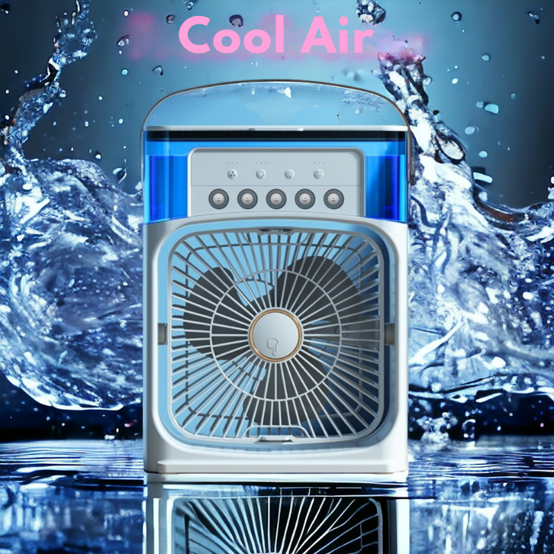 CoolAir | Messerloser Ventilator mit Befeuchtungsnebel und Klimatisierung