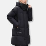 Women's Down Coat | Winter Jacket with High Collar & Hood