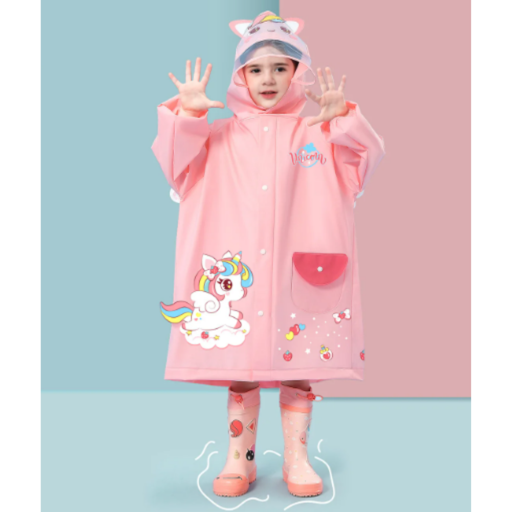 Kinder Regenjacke Wasserdicht | Faltbar & Mit Tiermuster