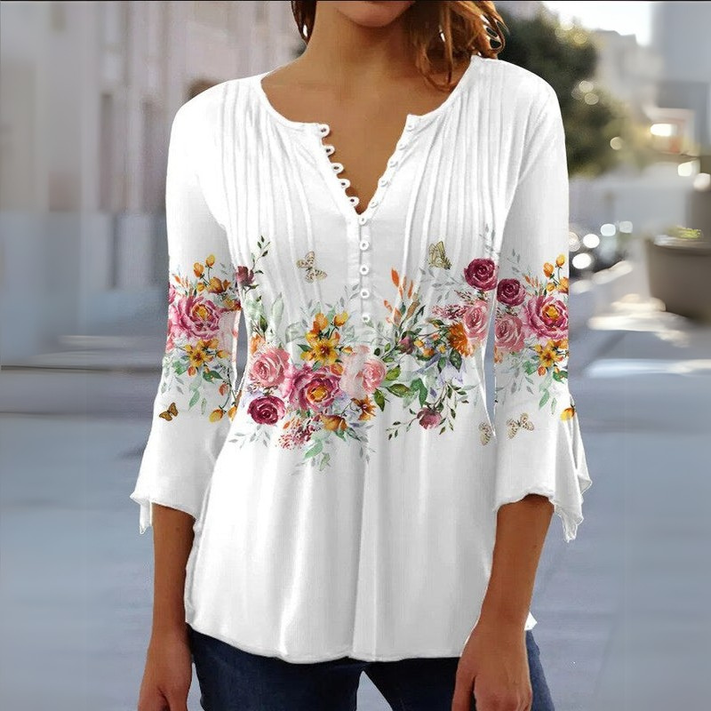 Seren |Damen Leichte Bluse - Bedruckte
