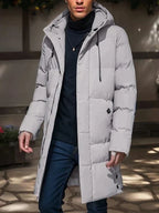 Men's long winter jacket | with hood