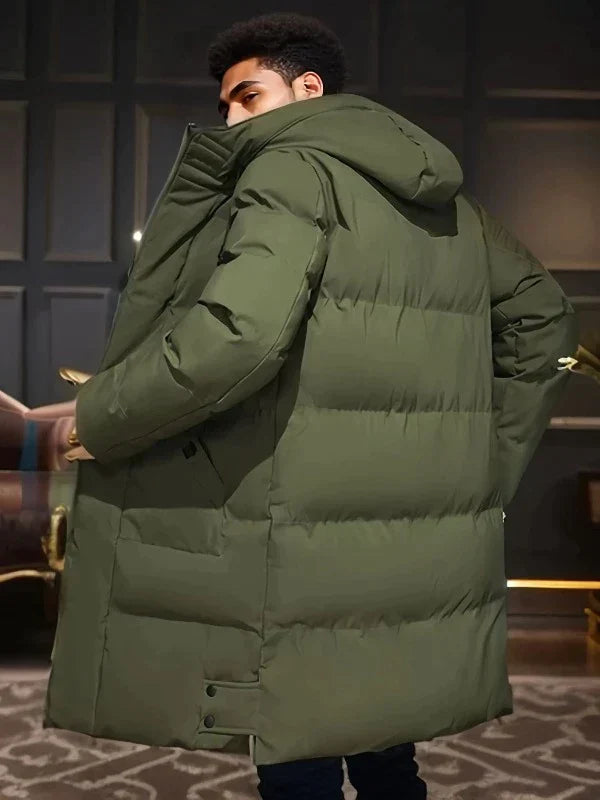 Men's long winter jacket | with hood