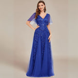 Fiora | Women's Wedding Guest Dress | V-Neck and Sequins