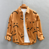 Men's Shirt | Smiley Print Long-Sleeved Shirt
